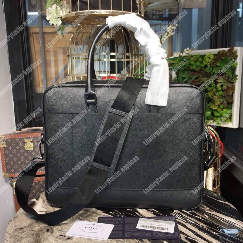 Pra*a leather briefcase black