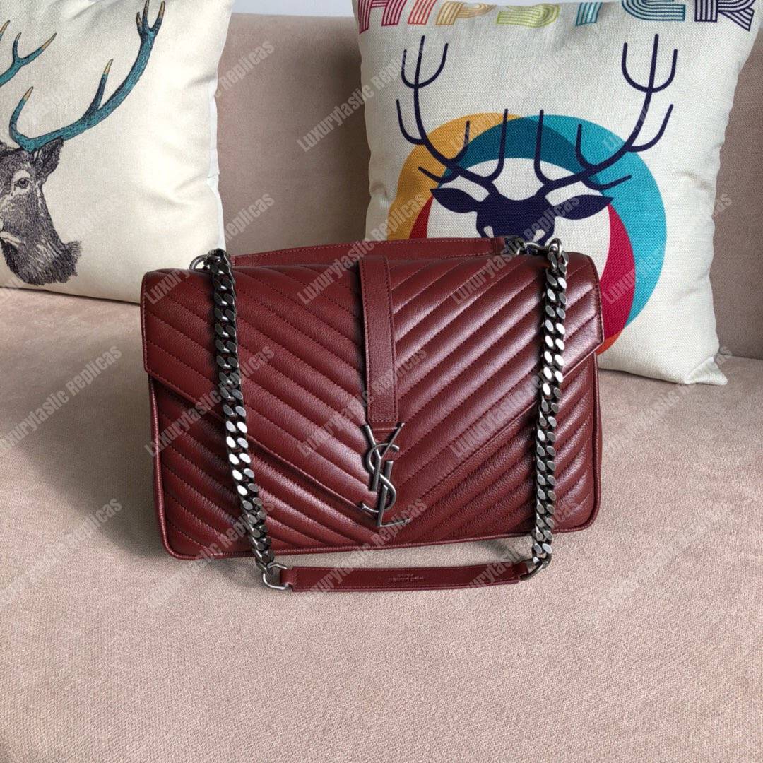 Saint Laurent Large College In Dark Red