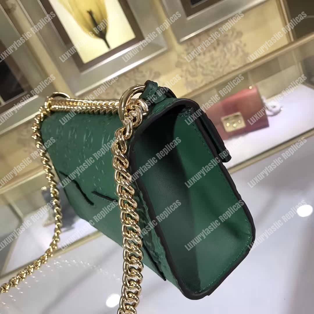 G*u*i padlock small signature shoulder bag emerald green