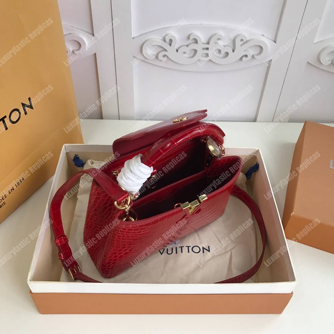 LV Capucines BB Crocodilien Mat Cerise
