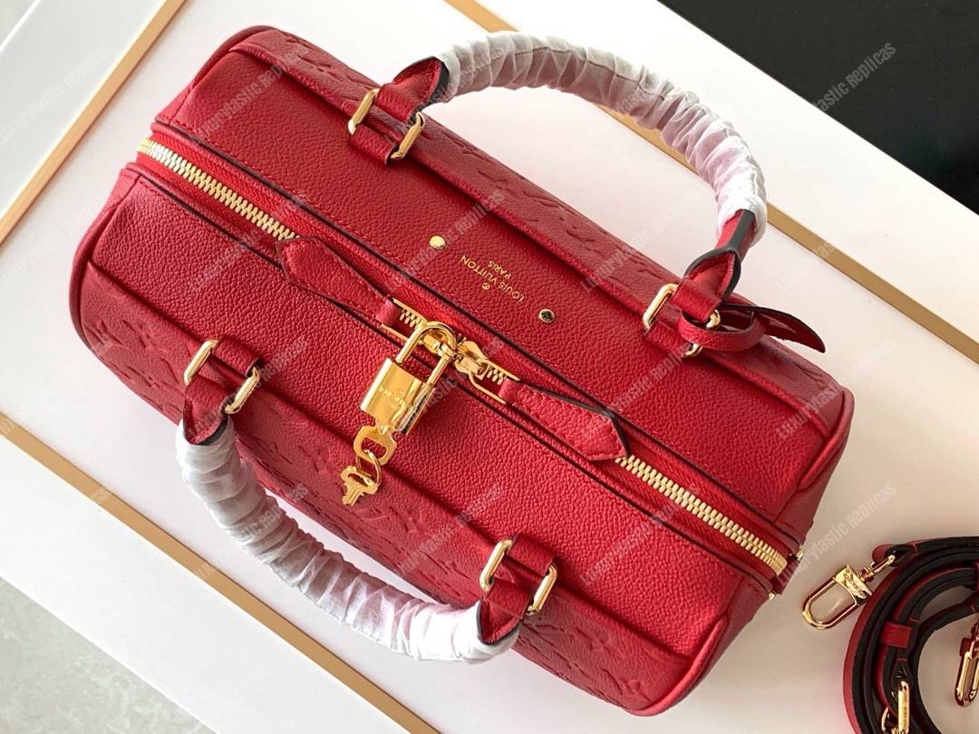 LV Speedy Bandouliere 25 Monogram Empreinte Leather Scarlet