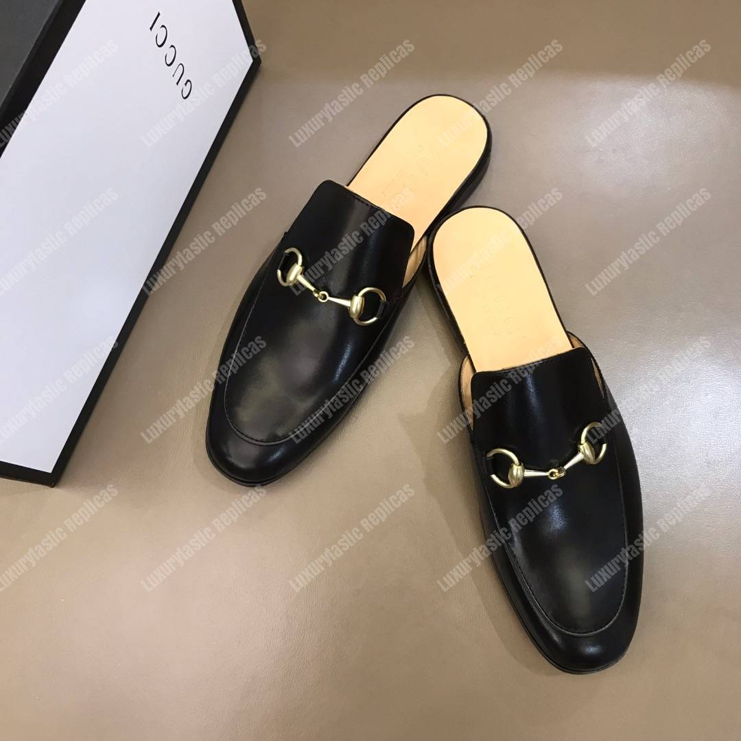 G*u*i princetown leather slipper black