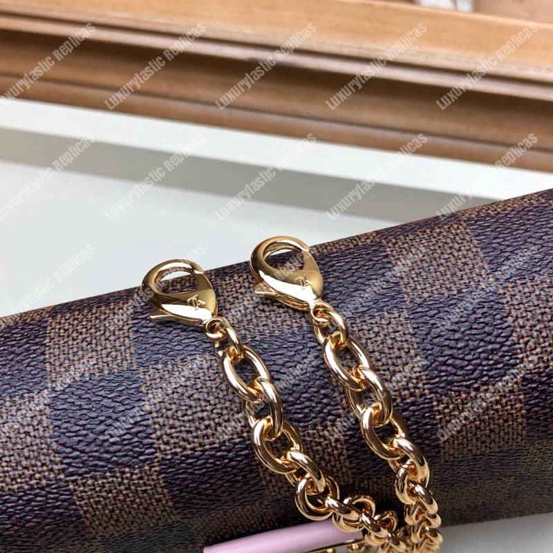 LV Vavin Chain Wallet Damier Ebene Creme