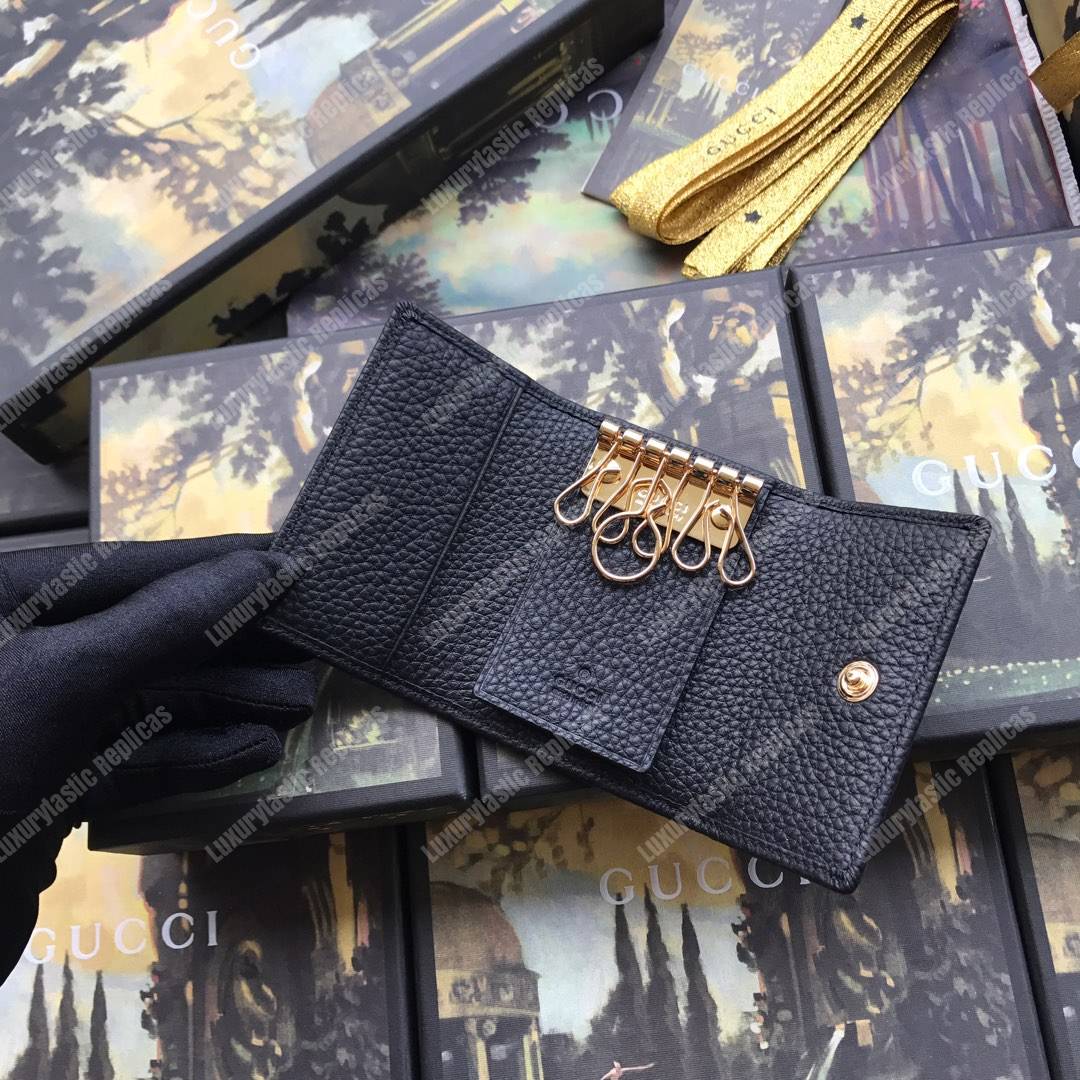 G*u*i gg marmont leather key case black