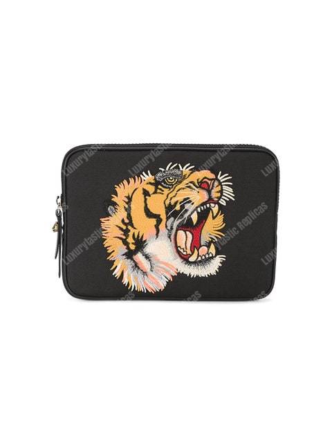 G*u*i techno canvas tablet case with embroidery tiger