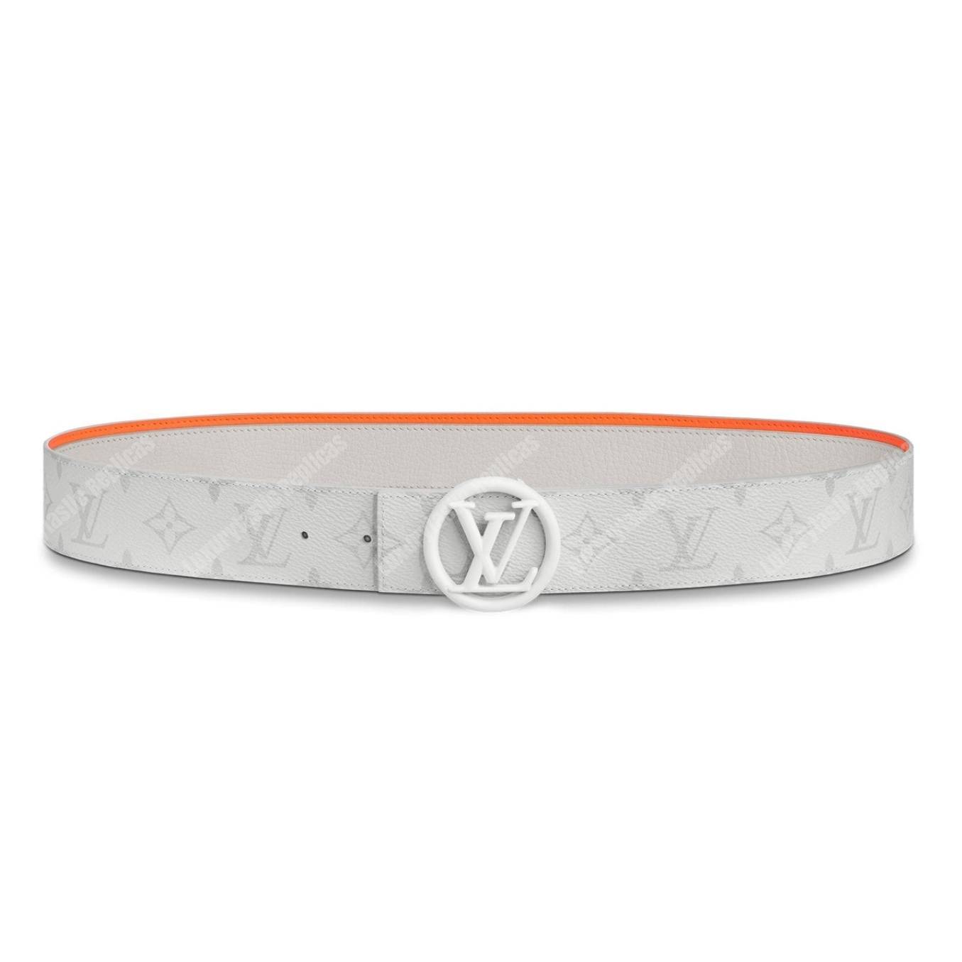 LV Circle 40mm Reversible Belt White