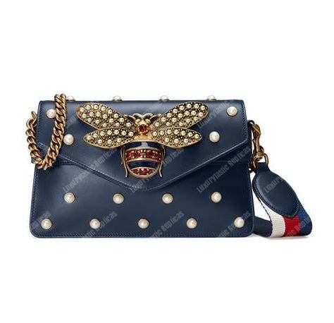 G*u*i broadway leather mini bag navy blue