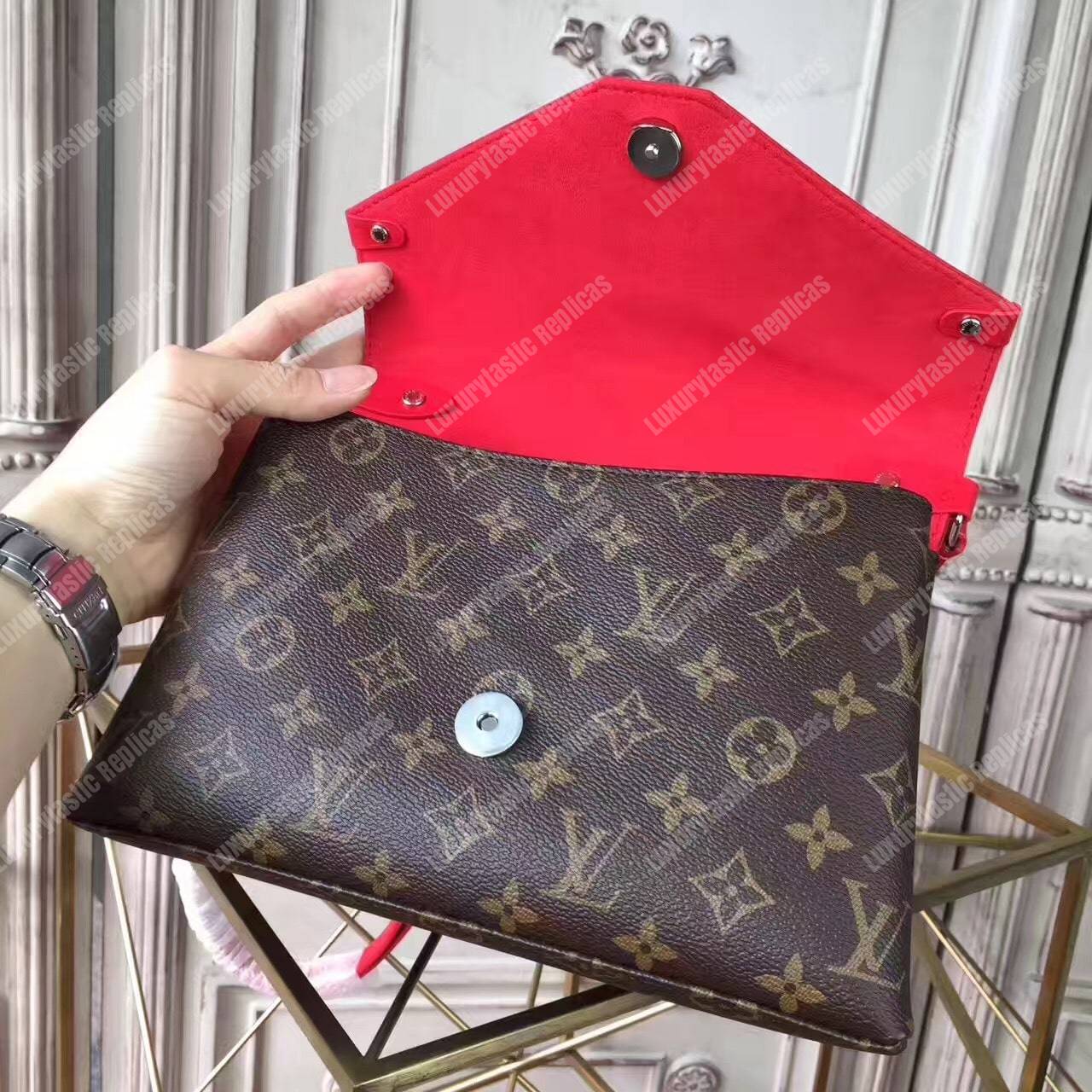 LV Saint Michel Monogram Coquelicot