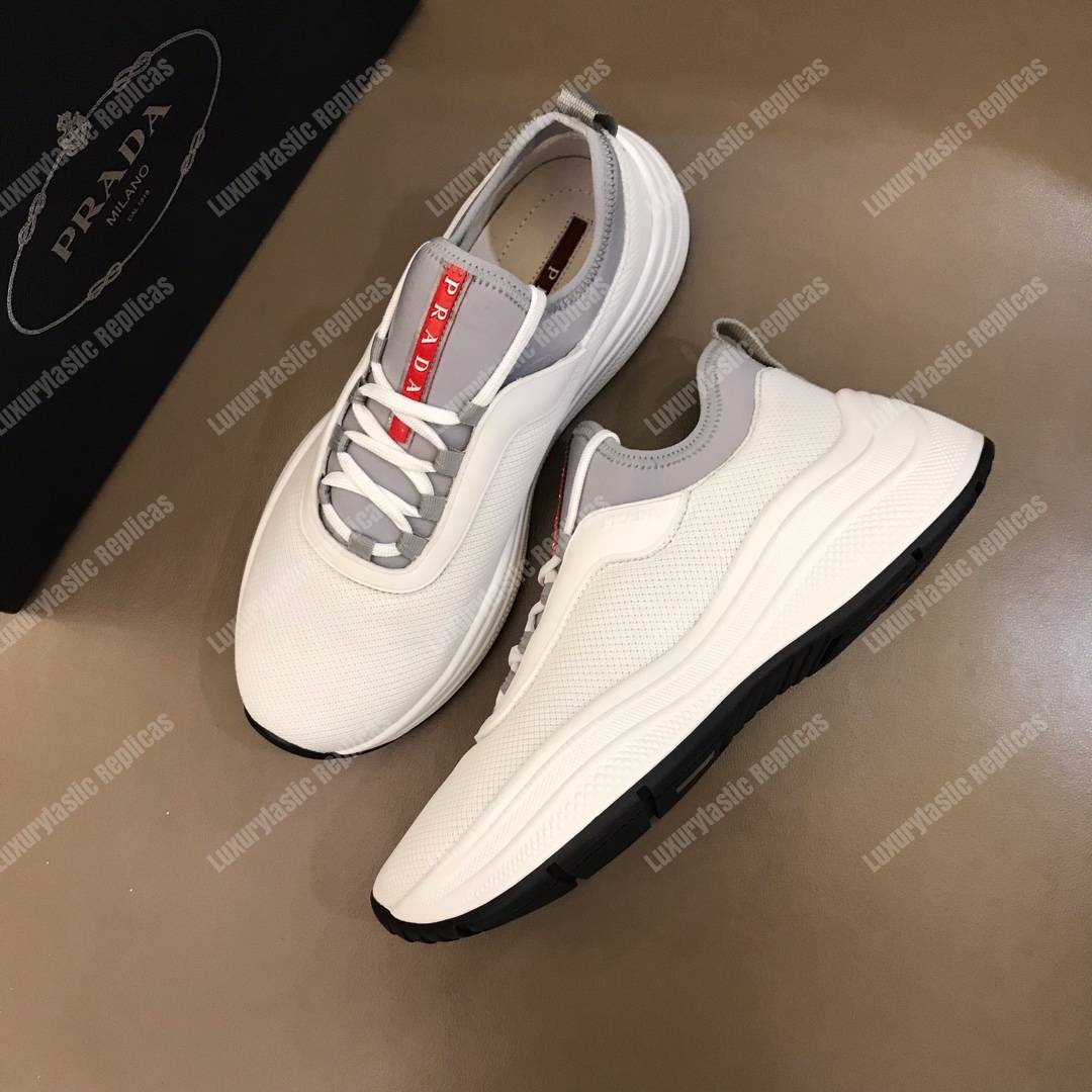Pra*a mesh and neoprene sneakers grey