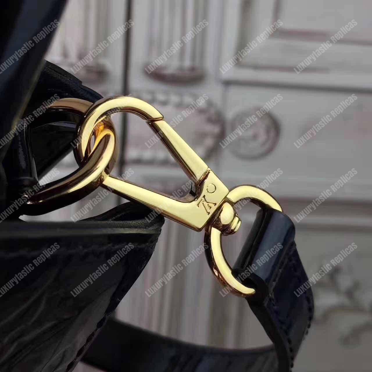 LV Montaigne BB Tote Bag Monogram Vernis Black