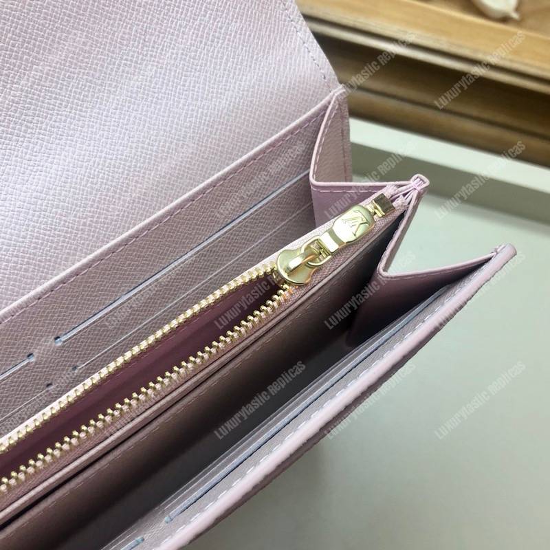 LV Sarah Wallet Damier Azur Eau de Rose Pink
