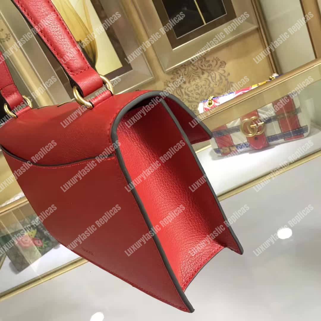 G*u*i osiride leather top handle bag red