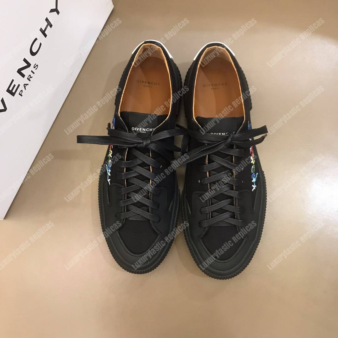 Givenchy Canvas Low-Top Sneakers Black/Multi Colour Print