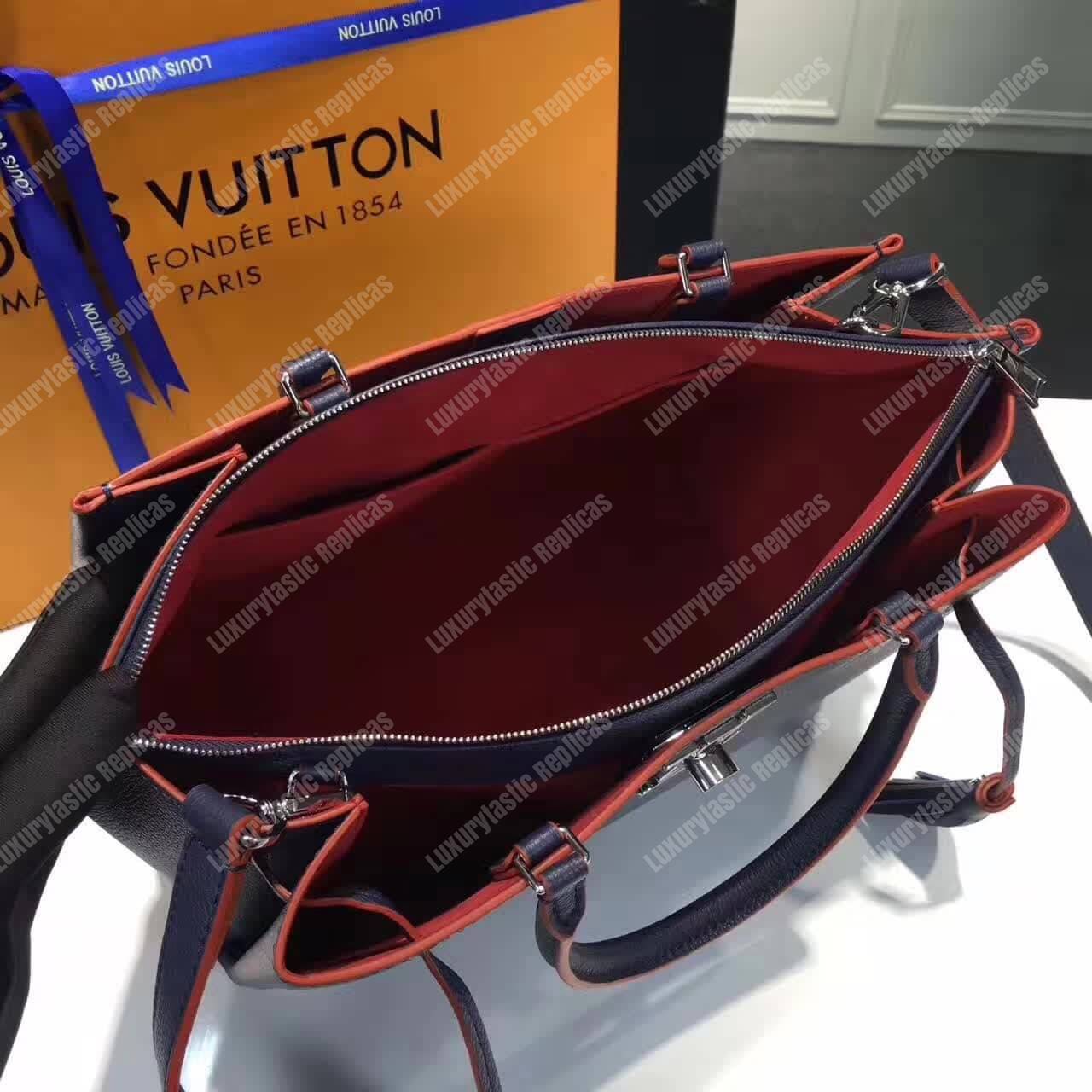 LV Lockmeto Handbag Luxury Leather Marine Rouge