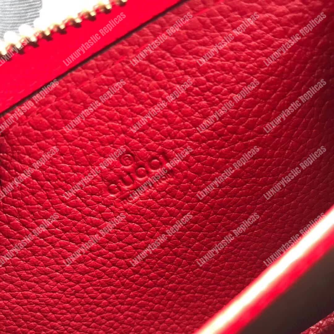 G*u*i print leather card case red