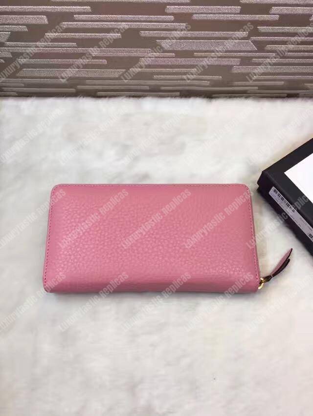 G*u*i gg leather zip around wallet pink