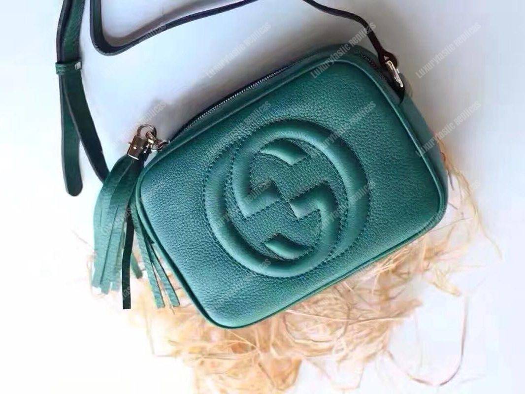 G*u*i soho small leather disco bag light blue