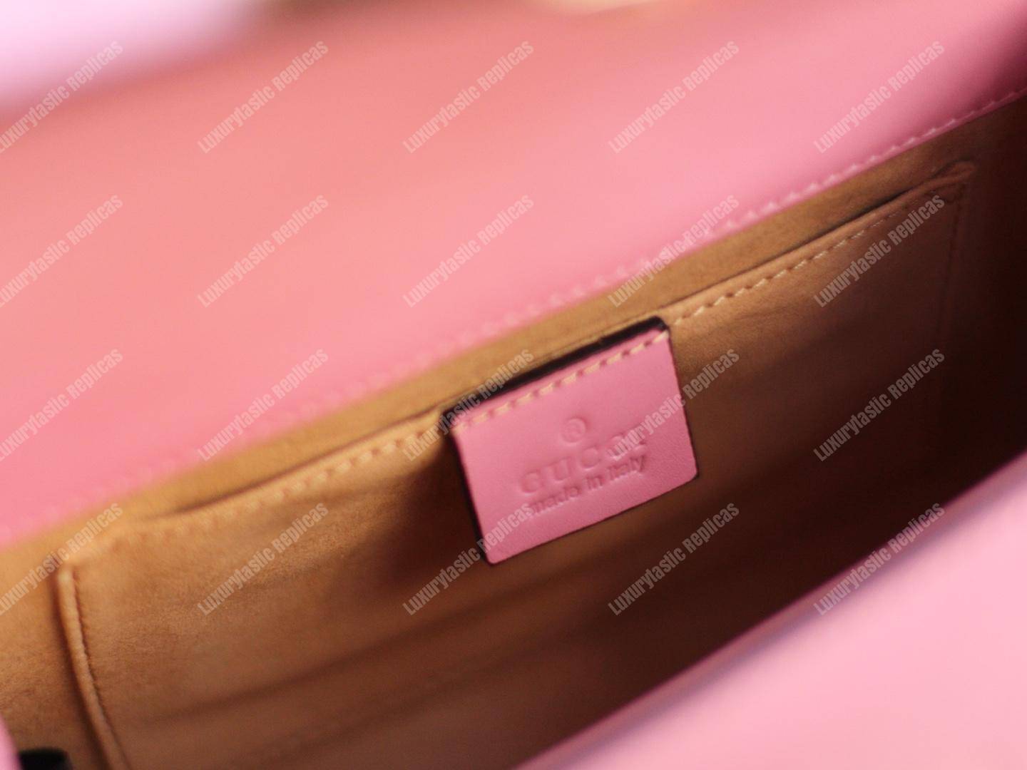 G*u*i padlock shoulder bag pink with pearls