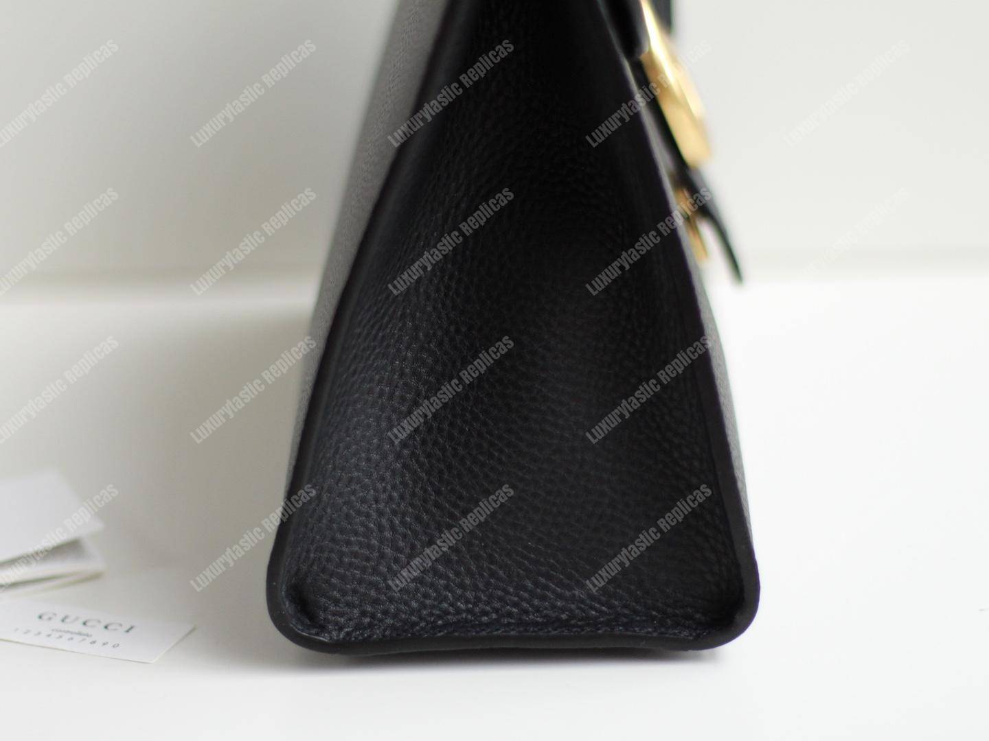 G*u*i gg marmont small top handle bag lightweight leather black