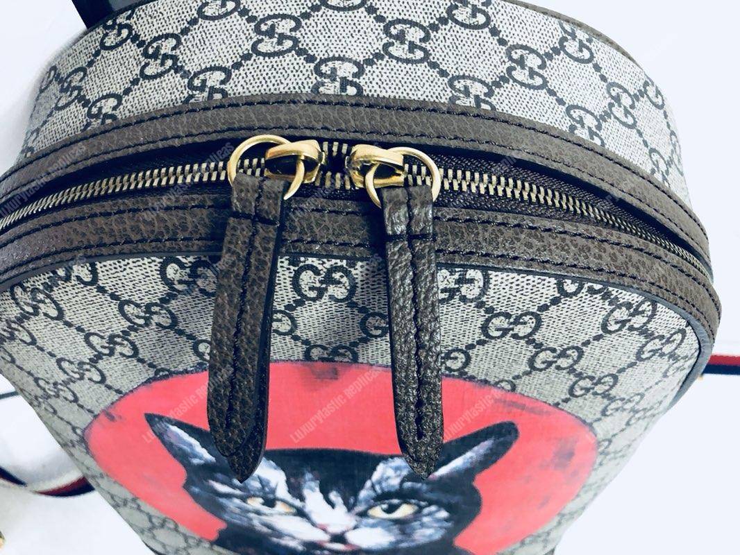 G*u*i red mystic cat patch gg sup*e backpack bag