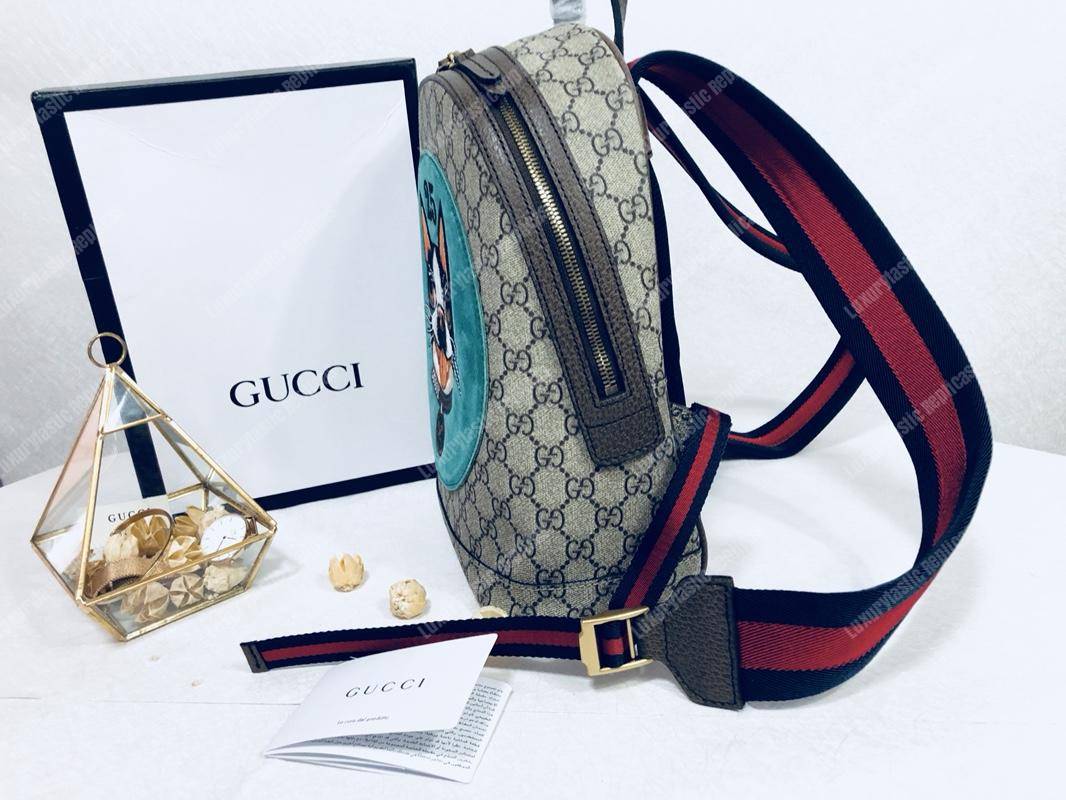 G*u*i blue bosco patch gg sup*e backpack﻿ bag