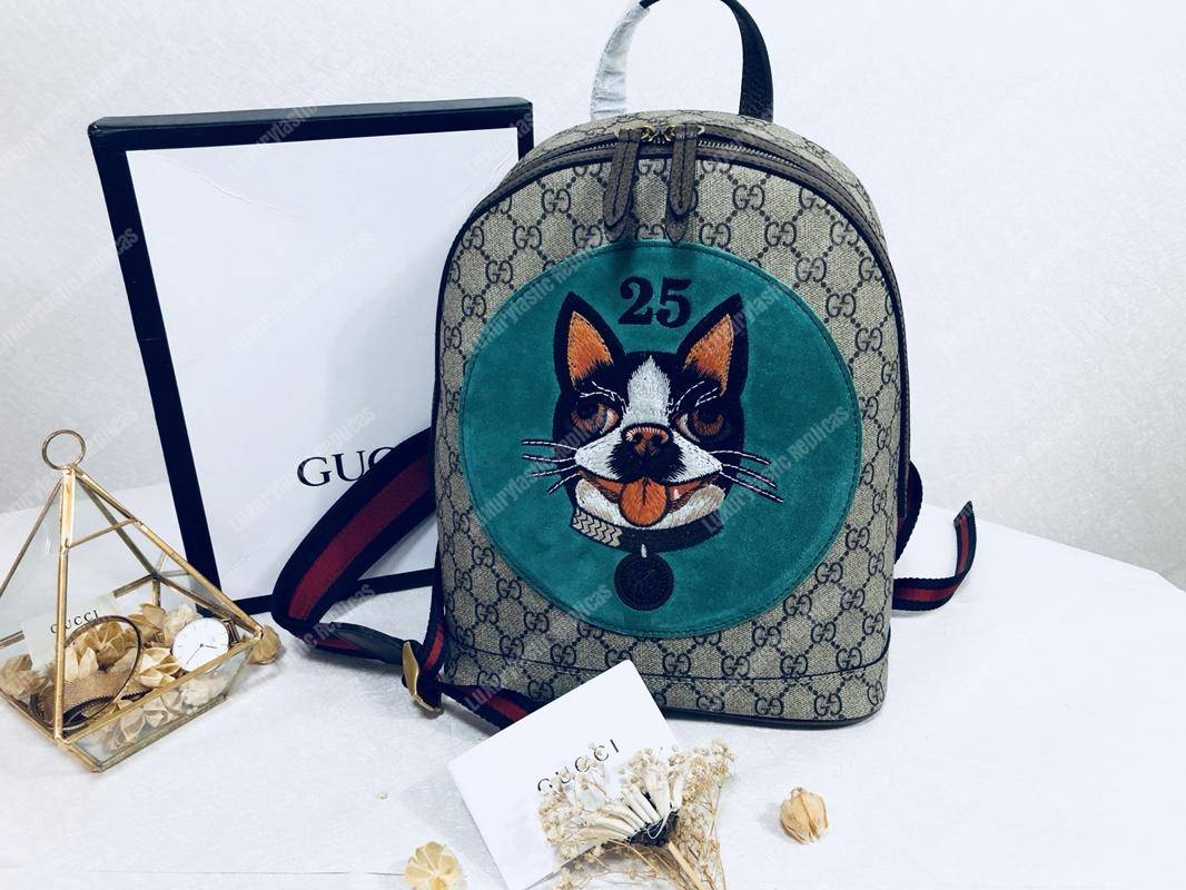 G*u*i blue bosco patch gg sup*e backpack﻿ bag