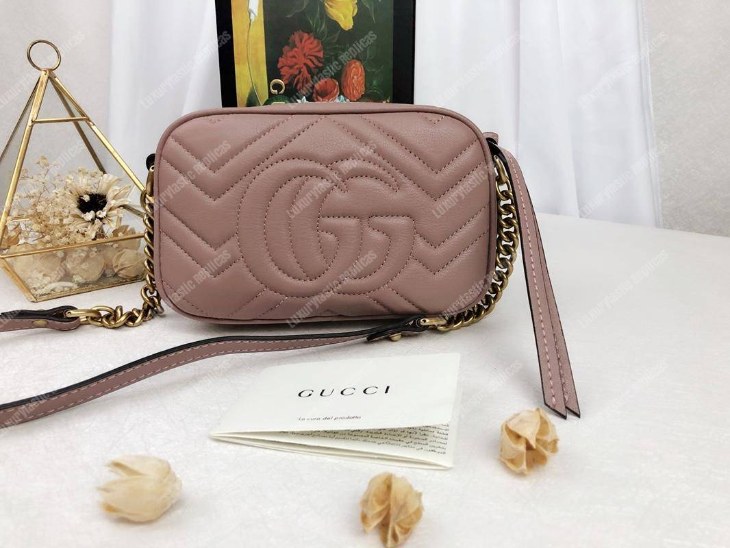 G*u*i gg marmont matelassé mini bag dusty pink