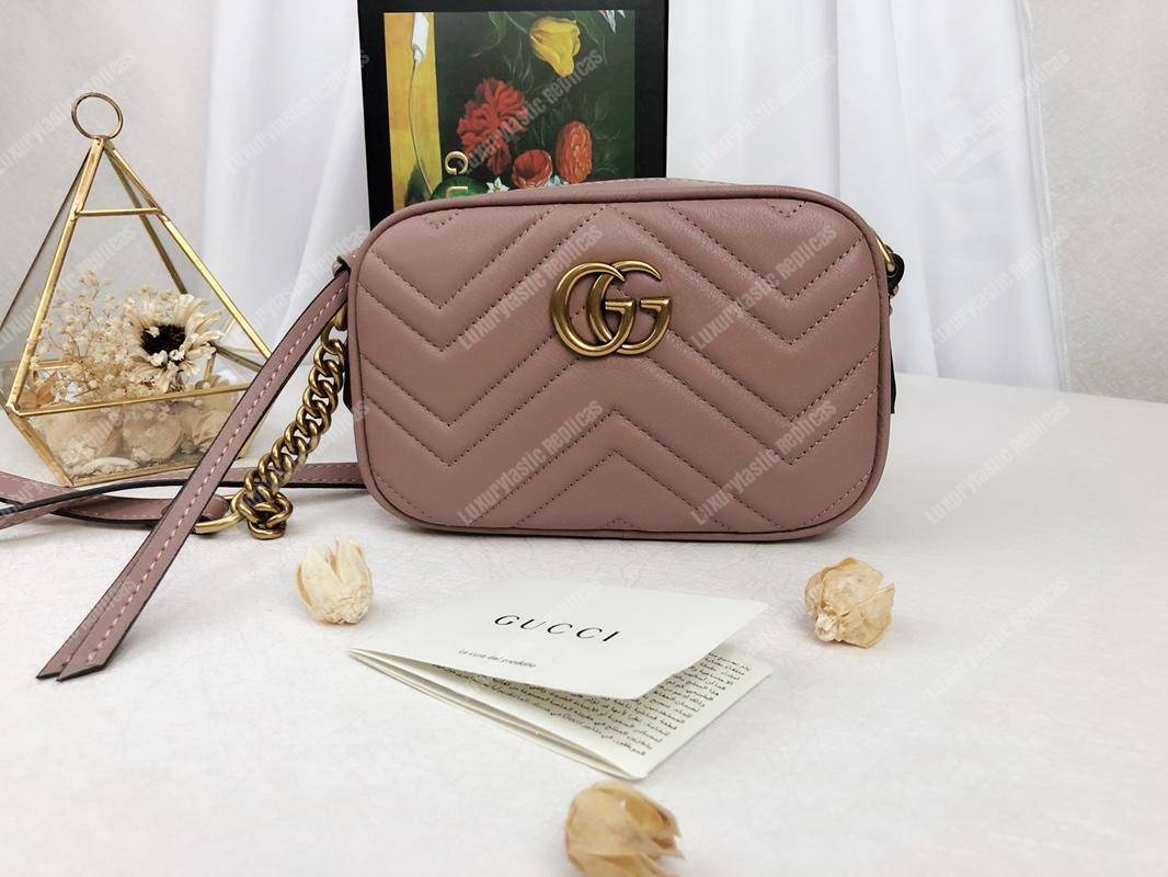 G*u*i gg marmont matelassé mini bag dusty pink