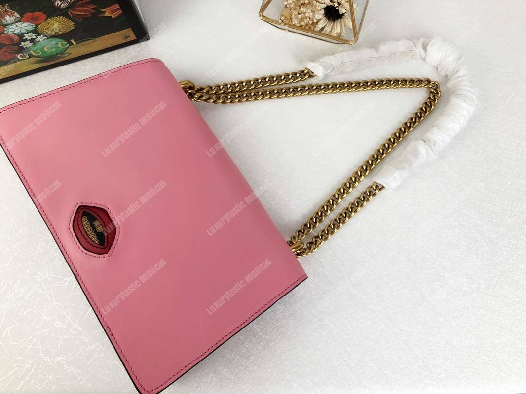 g*u*i gg marmont leather shoulder bag He**ts pink