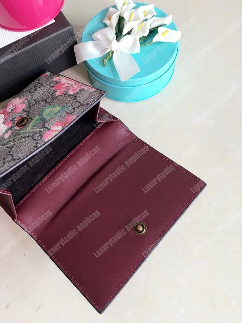 G*u*i gg blooms french flap wallet pink