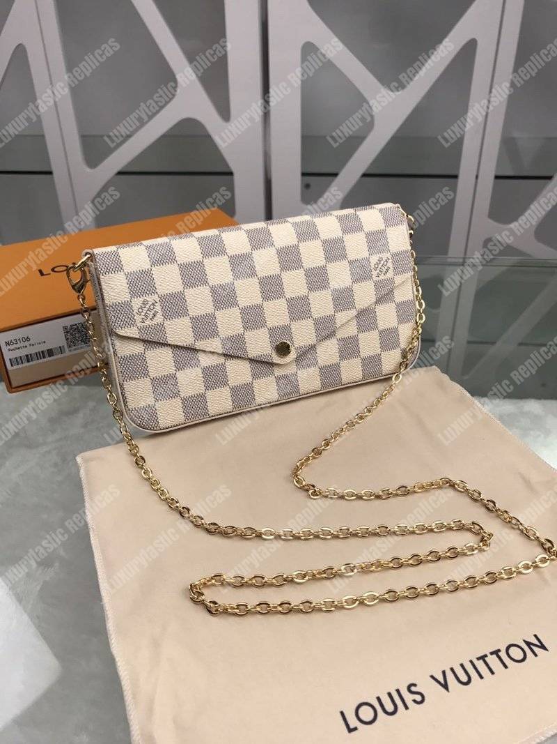 LV Pochette Felicie Damier Azur Canvas