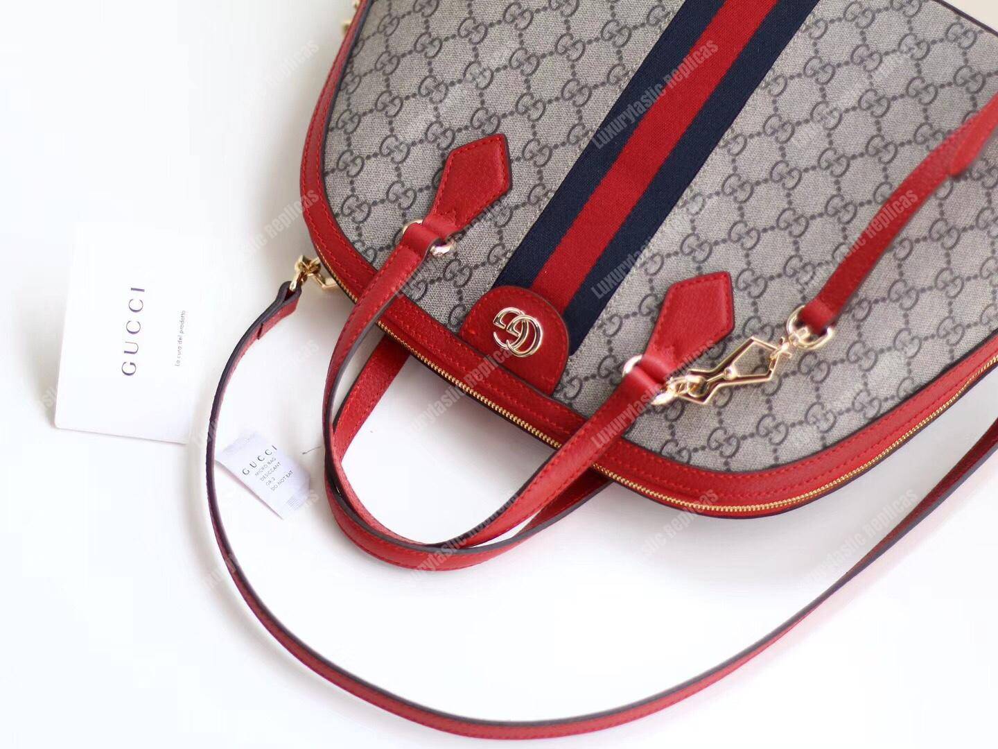 G*u*i ophidia gg medium top handle bag red