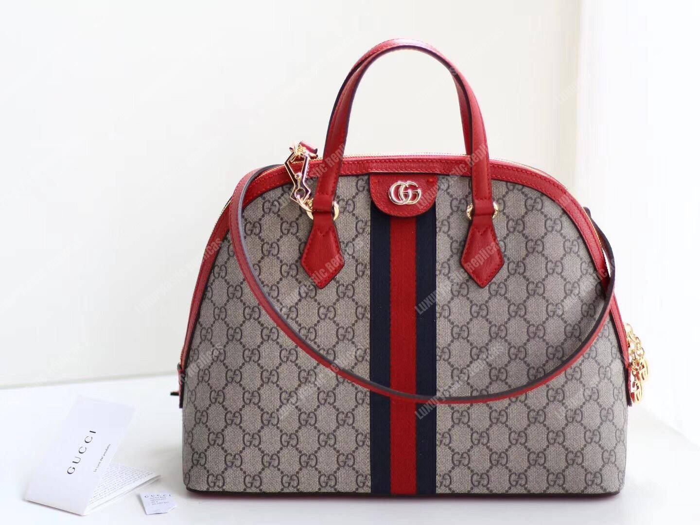 G*u*i ophidia gg medium top handle bag red