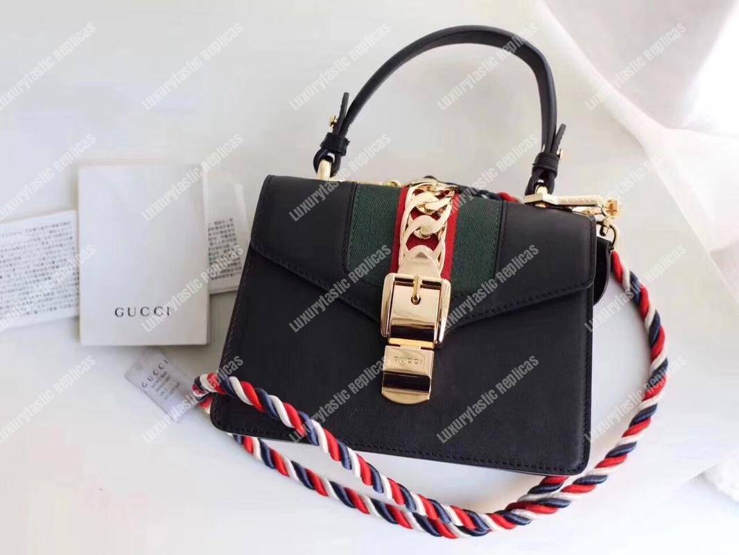 G*u*i sylvie leather mini bag black