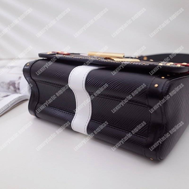 LV Twist MM Epi Leather With Monogram Canvas Black