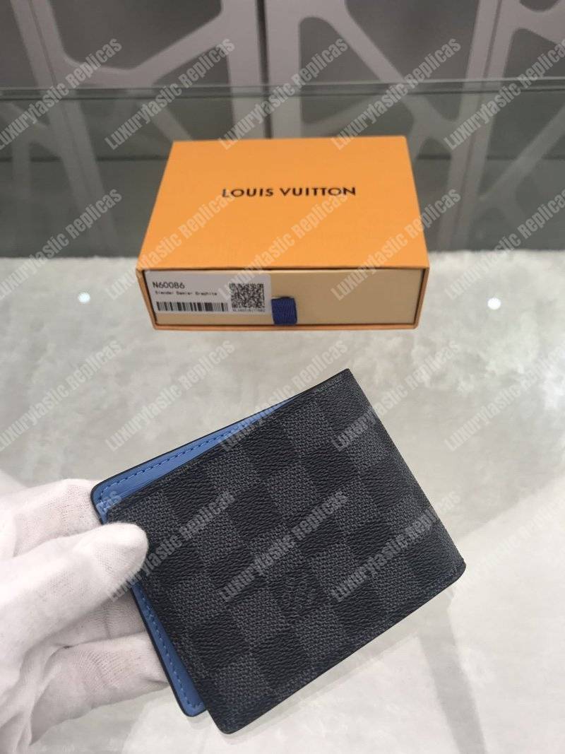 LV Slender Wallet Damier Graphite Blue Stripe