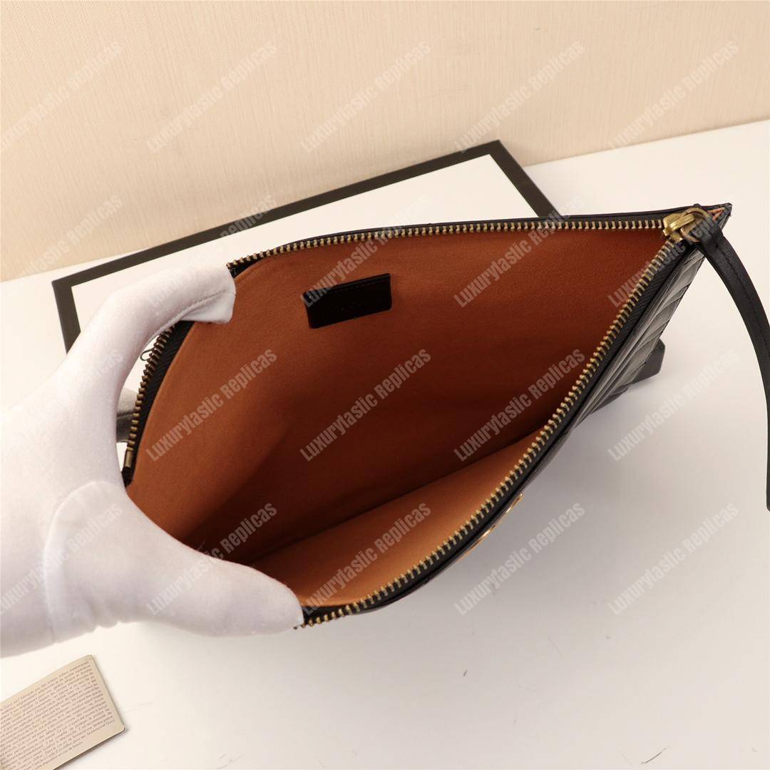 G*u*i gg marmont matelassé leather pouch black
