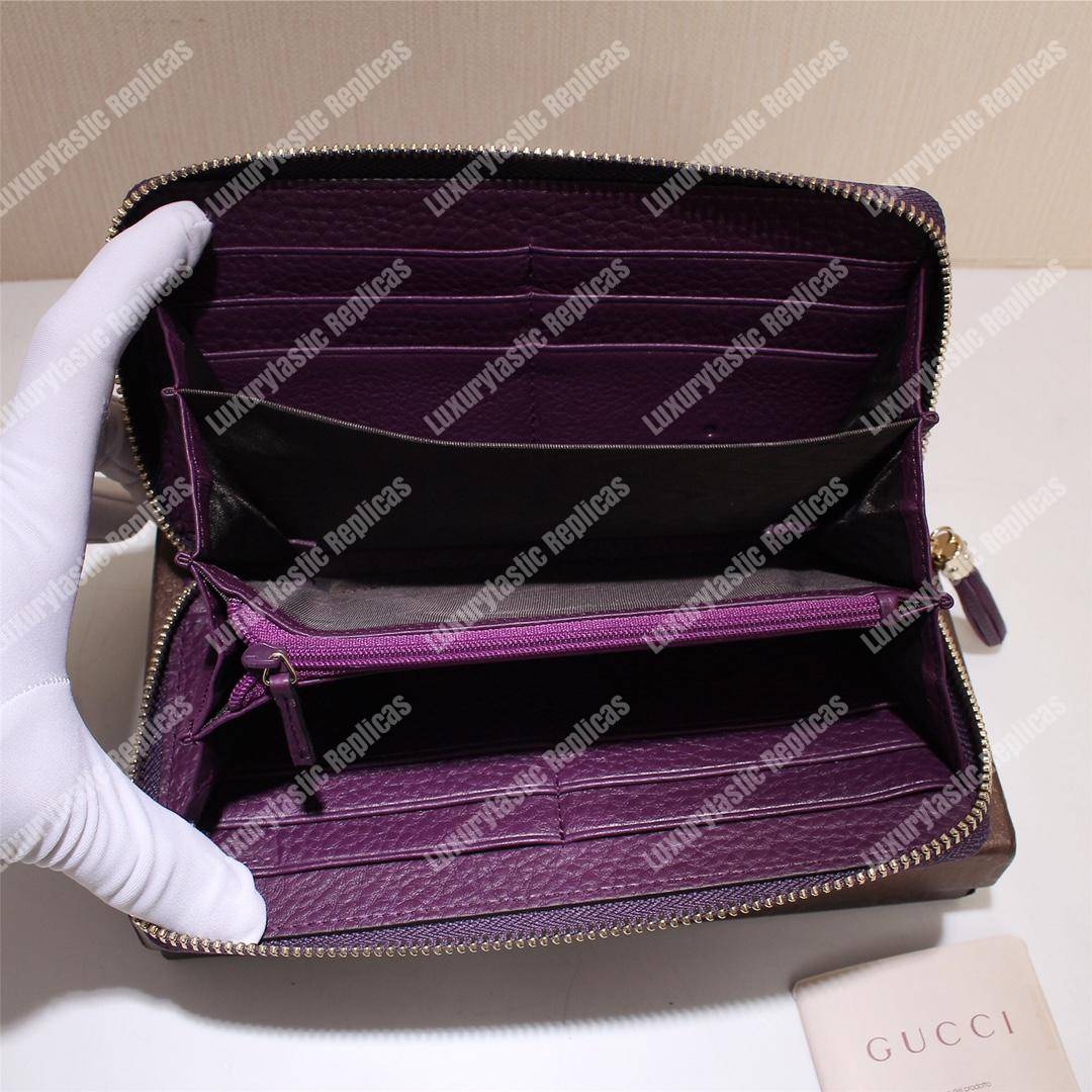 G*u*i soho zip around wallet purple