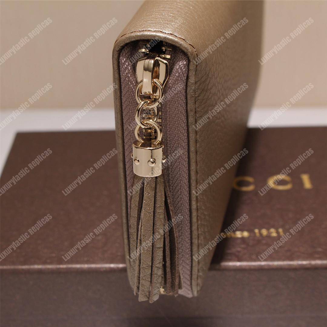 G*u*i soho zip around wallet gold