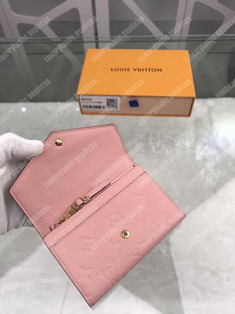 LV Curieuse Compact Wallet Monogram Empreinte Rose Poudre
