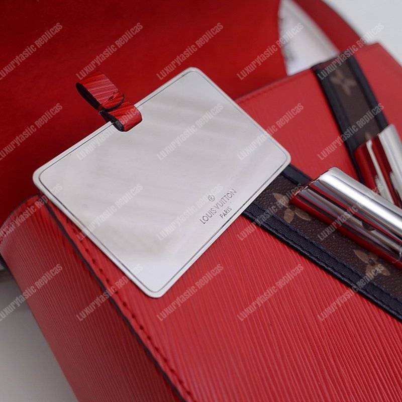 LV Twist MM Epi Leather V Signature Coquelicot