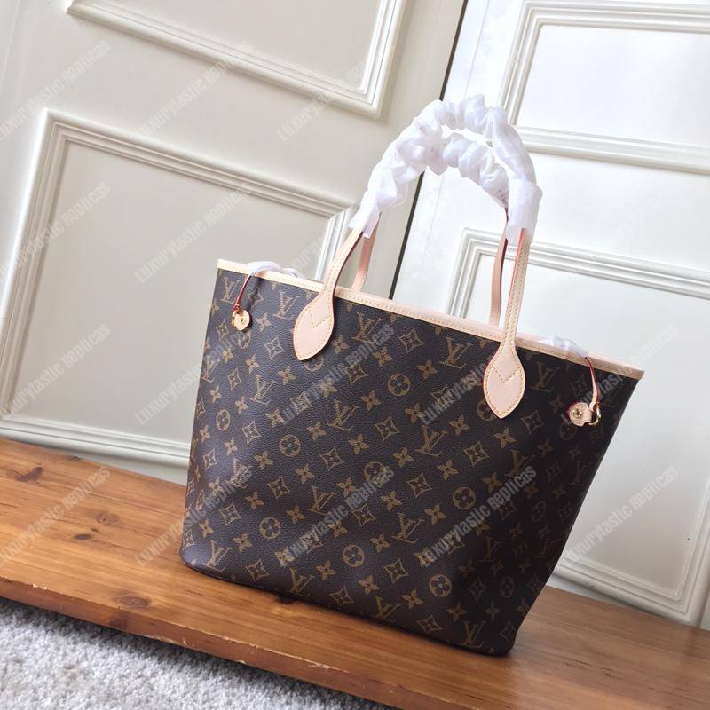 LV Neverfull MM Monogram Rose Ballerine