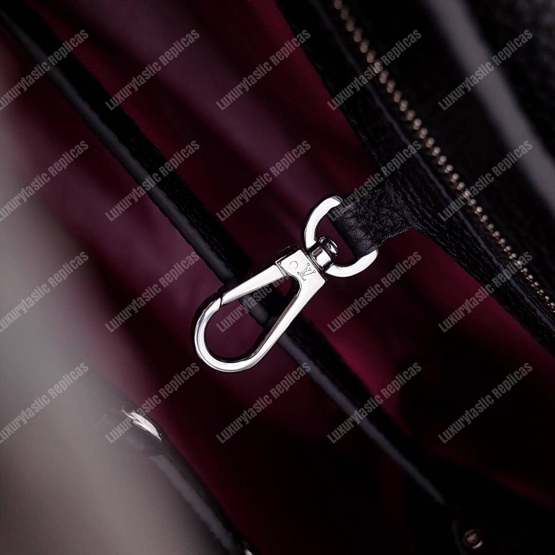 LV Capucines BB Noir Python Leather Trim