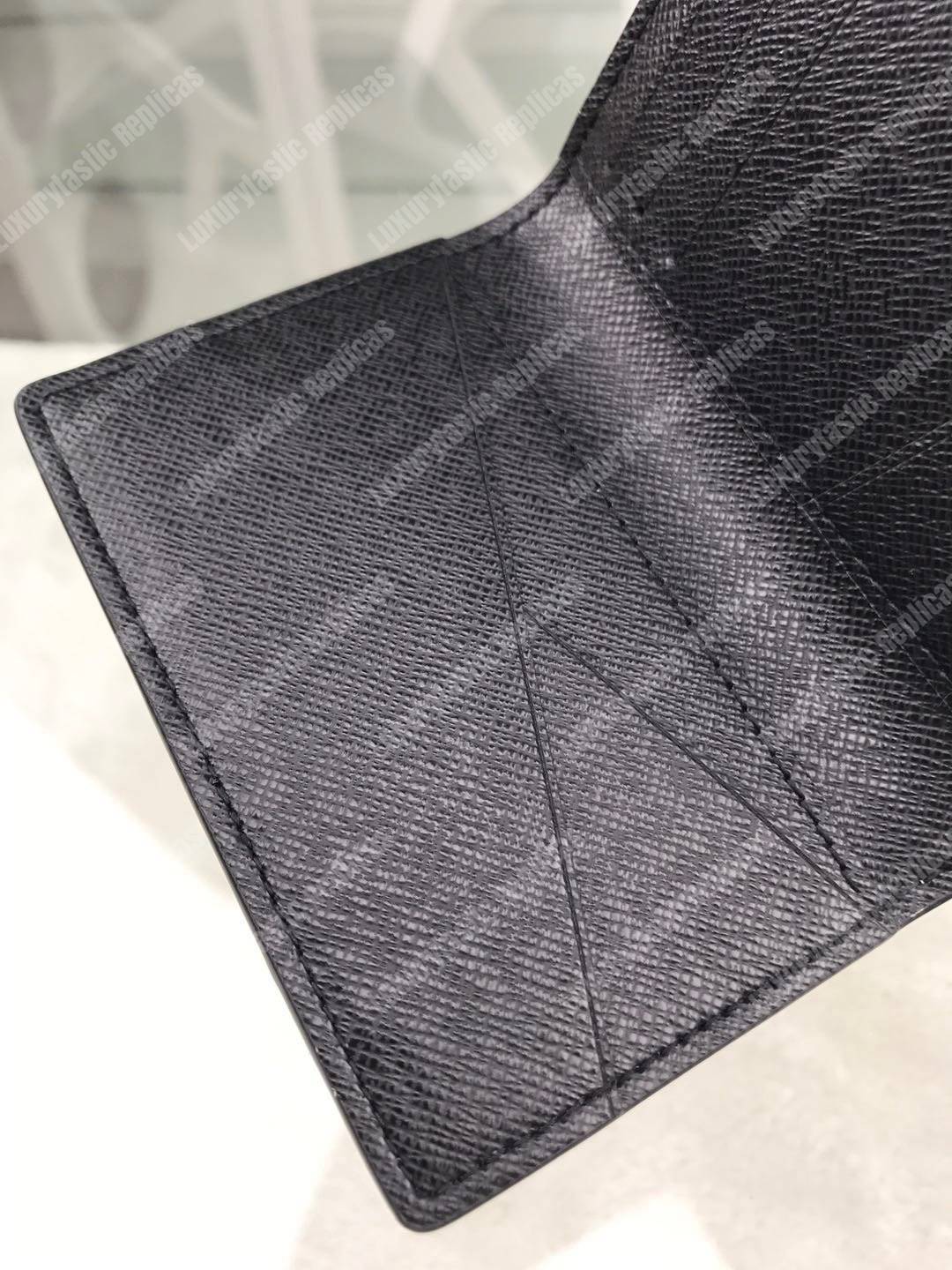 LV Pocket Organizer De Posh Blue White Stripe Taiga