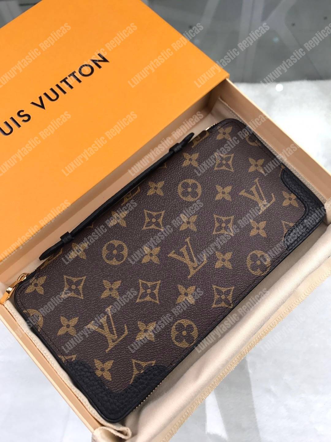 LV Daily Organizer Wallet Monogram Macassar Noir
