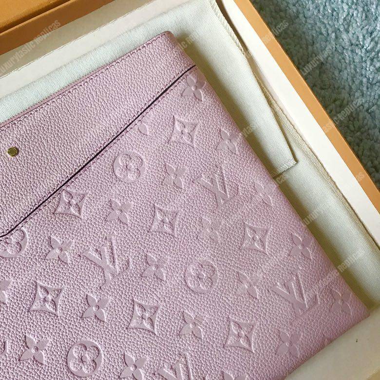 LV Daily Pouch Monogram Empreinte Rose Poudre