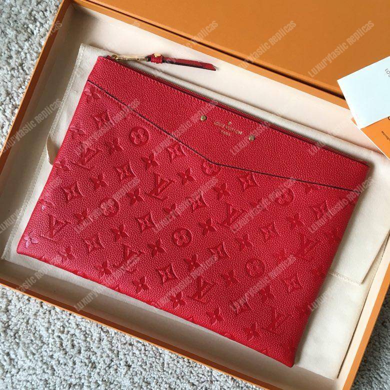 LV Daily Pouch Monogram Empreinte Cherry