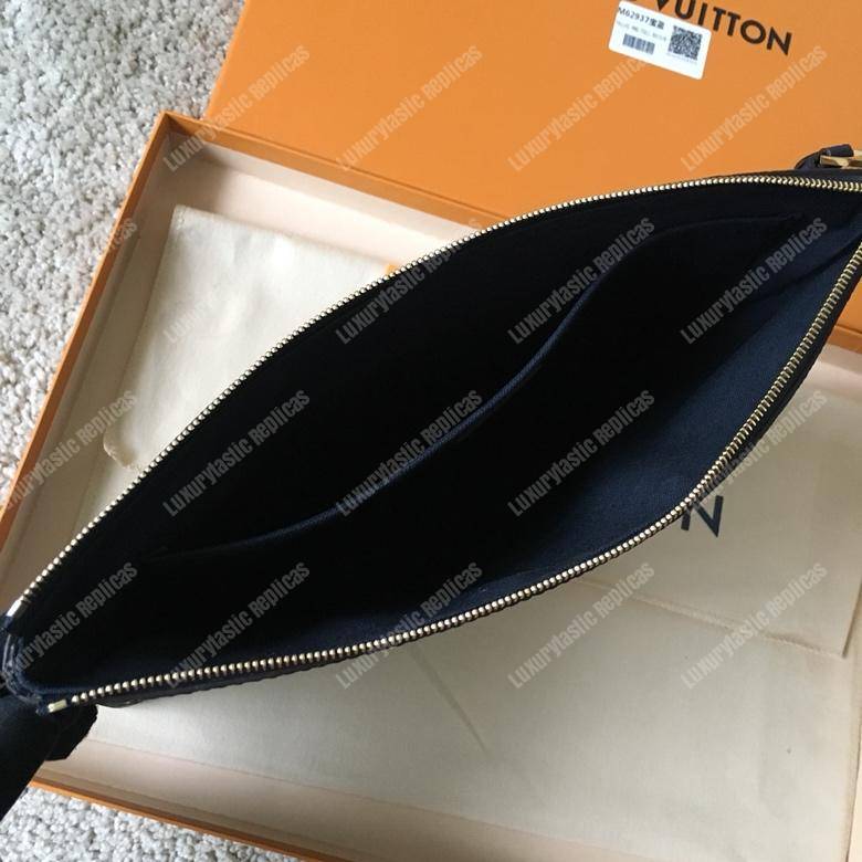 LV Daily Pouch Monogram Empreinte Bleu Infini