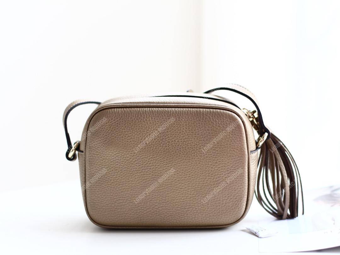 G*u*i soho small leather disco bag champagne