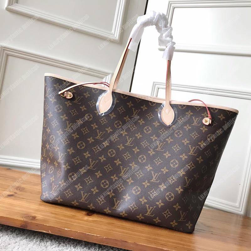 LV Neverfull GM Monogram Beige